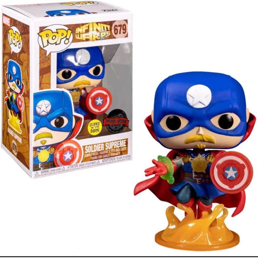 Funko Pop! Marvel Infinity Warps #679 Soldier Supreme GITD Amazon Exclusive